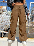 Justine | Wide Leg Cargo Pocket Casual Pants