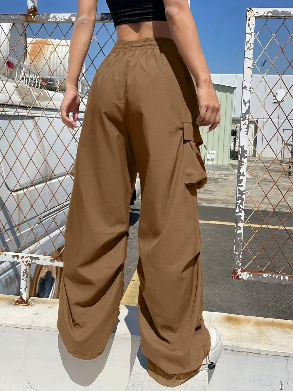 Justine | Wide Leg Cargo Pocket Casual Pants