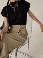 Katya | Slim Fit Mock Neck Short Sleeve Top