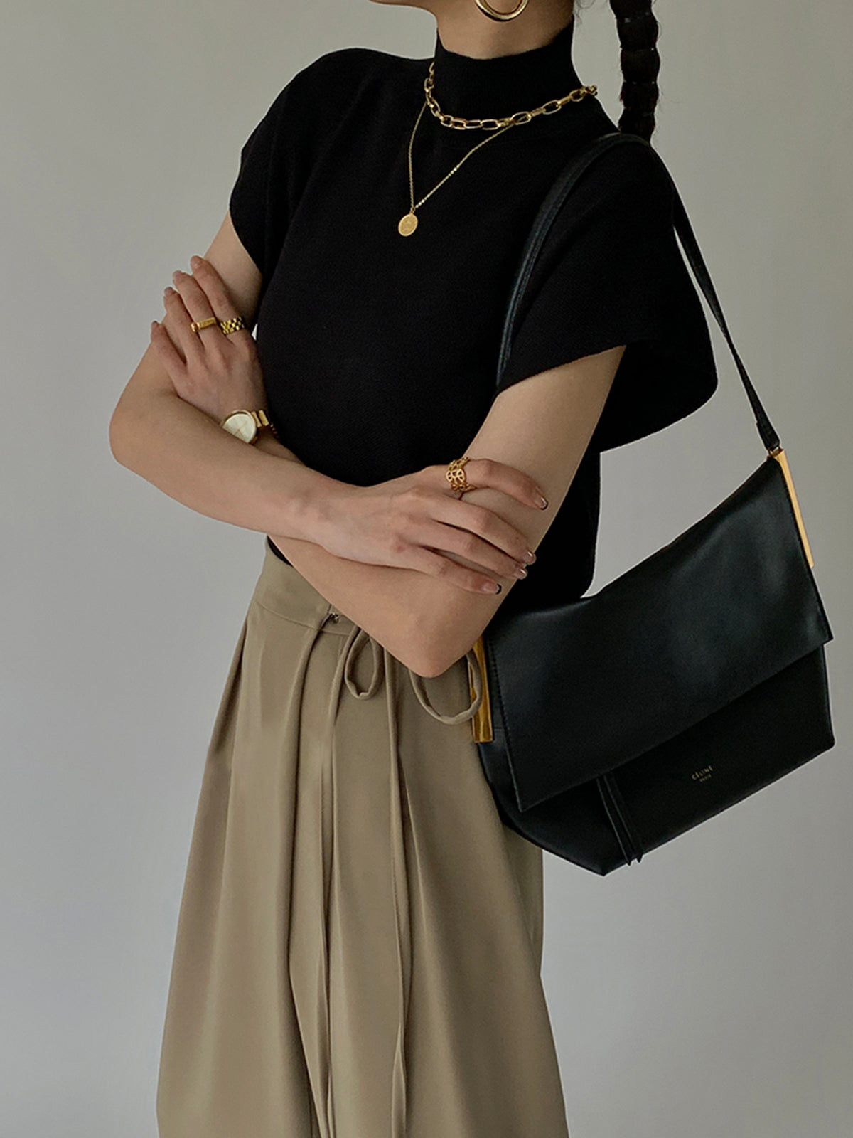 Katya | Slim Fit Mock Neck Short Sleeve Top