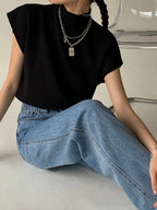 Katya | Slim Fit Mock Neck Short Sleeve Top