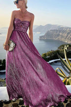 Kendall | Strapless Pleated Maxi Dress