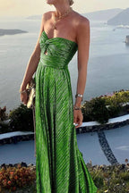 Kendall | Strapless Pleated Maxi Dress