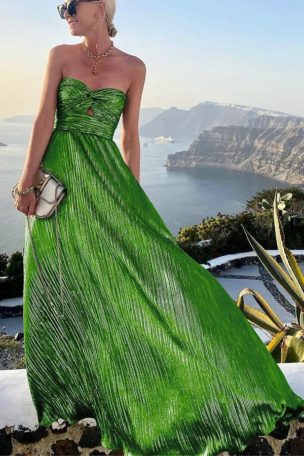 Kendall | Strapless Pleated Maxi Dress
