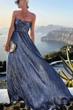 Kendall | Strapless Pleated Maxi Dress