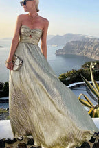 Kendall | Strapless Pleated Maxi Dress