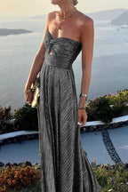 Kendall | Strapless Pleated Maxi Dress