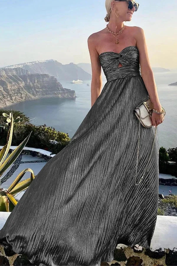 Kendall | Strapless Pleated Maxi Dress