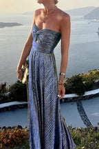 Kendall | Strapless Pleated Maxi Dress