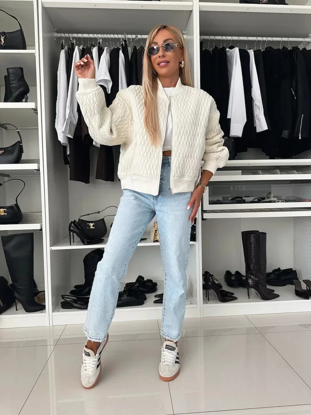 Kennedy | Quilted Zip-Up Bomber Jacket