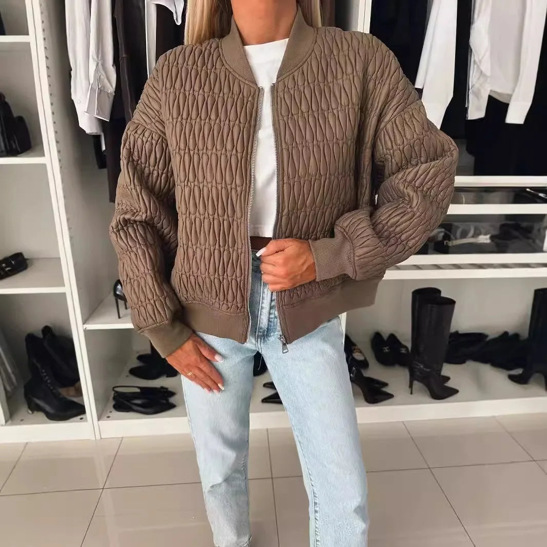 Kennedy | Quilted Zip-Up Bomber Jacket