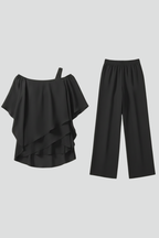 Klara | Off-Shoulder Flowing Wide-Leg Jumpsuit