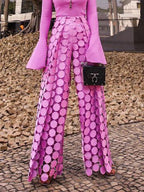 Lara | High Waist Wide Leg Polka Dot Pants