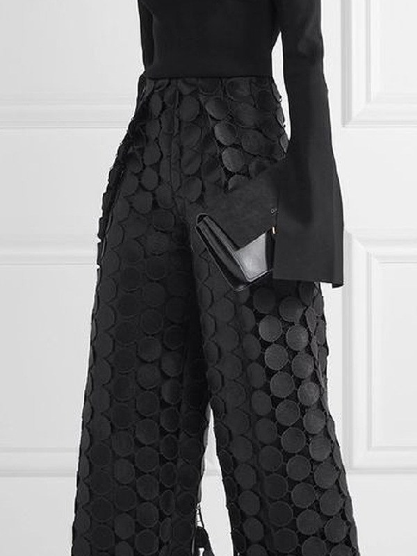 Lara | High Waist Wide Leg Polka Dot Pants