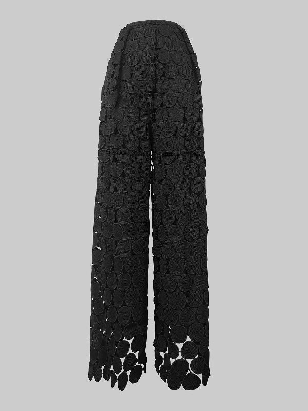 Lara | High Waist Wide Leg Polka Dot Pants