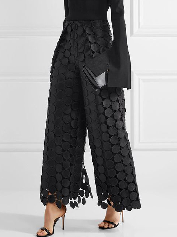 Lara | High Waist Wide Leg Polka Dot Pants