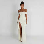 Leia | Off-Shoulder Split Maxi Dress