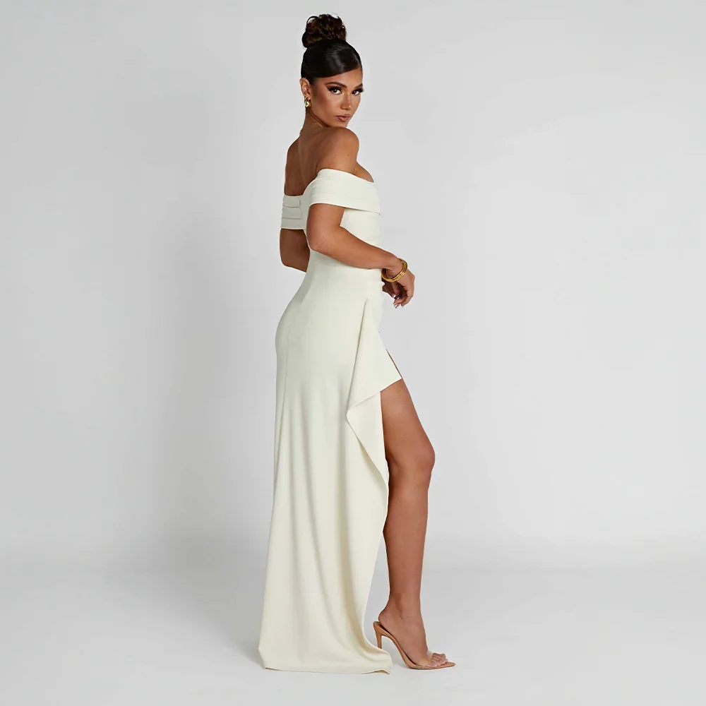 Leia | Off-Shoulder Split Maxi Dress