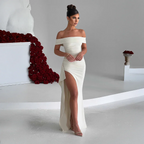 Leia | Off-Shoulder Split Maxi Dress