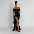 Leia | Off-Shoulder Split Maxi Dress