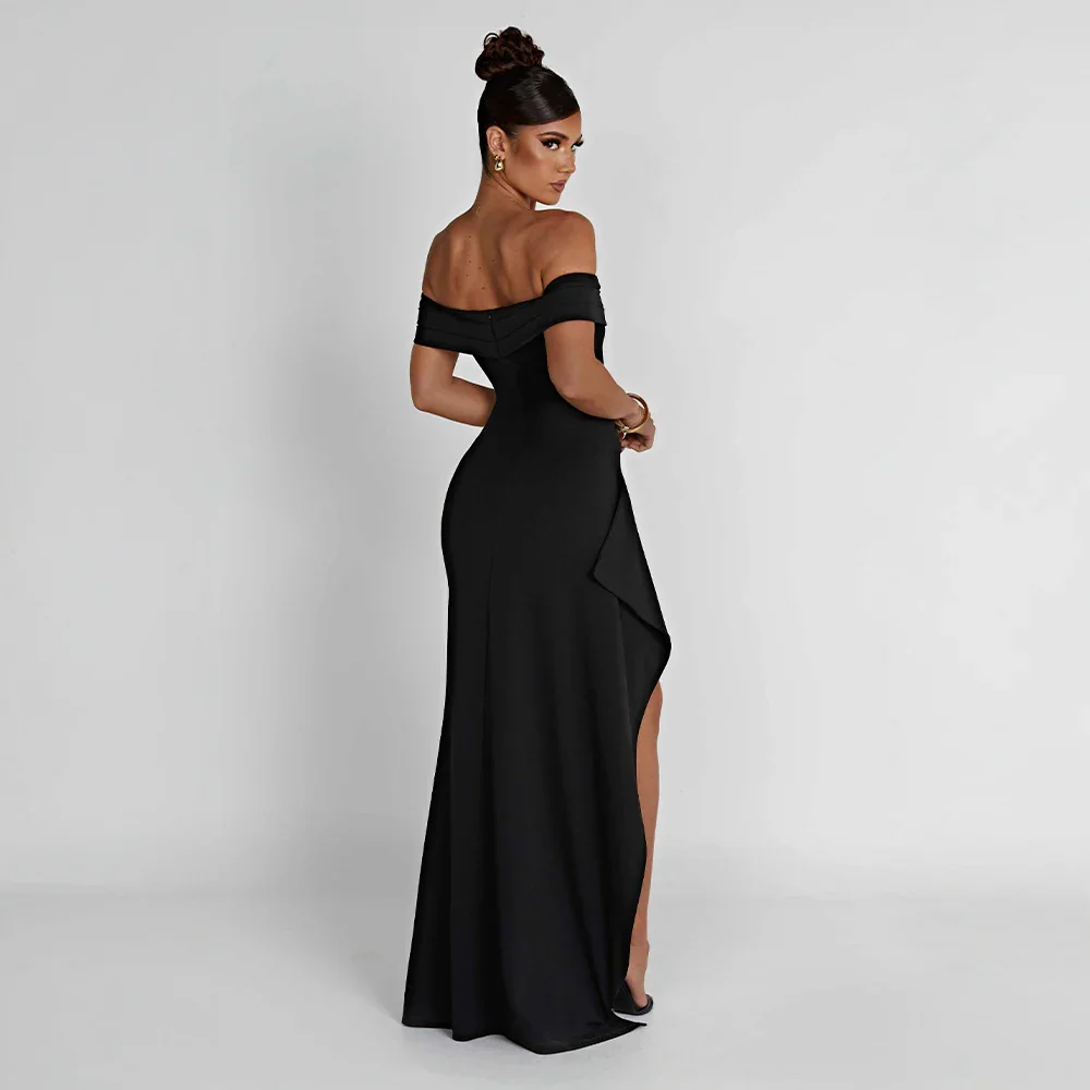 Leia | Off-Shoulder Split Maxi Dress