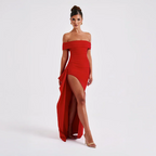 Leia | Off-Shoulder Split Maxi Dress