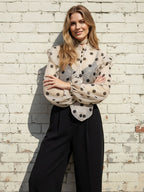 Leila | Loose Fit Long Sleeve Polka Dot Ruffle Blouse