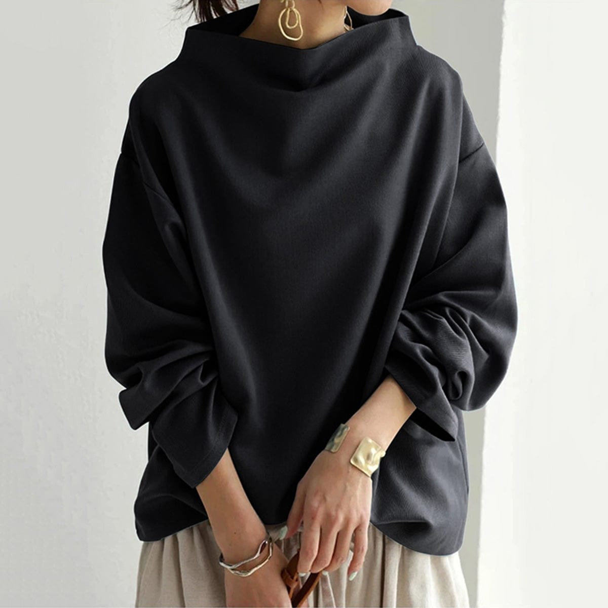 Leila | Relaxed Fit High Neck Top