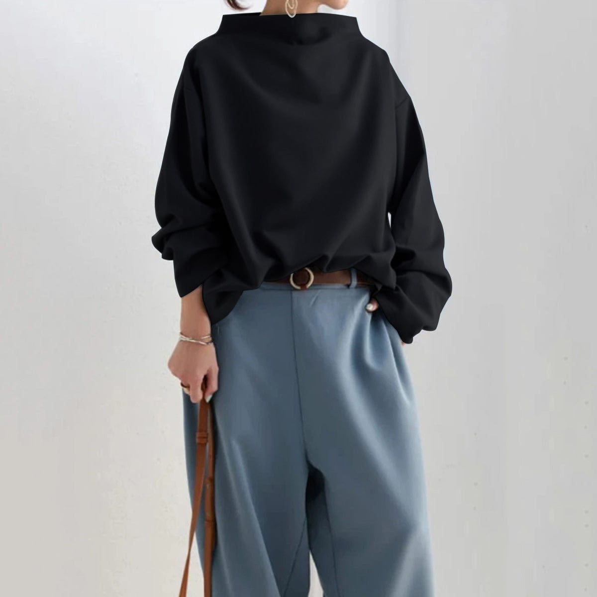 Leila | Relaxed Fit High Neck Top