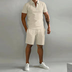 Levi | Relaxed Fit Zip Polo Shirt and Shorts Set