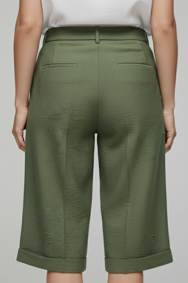 Lidia | High Waist Tailored Cuffed Shorts