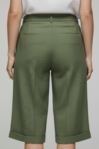 Lidia | High Waist Tailored Cuffed Shorts