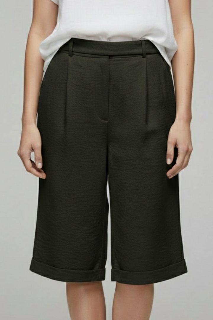 Lidia | High Waist Tailored Cuffed Shorts