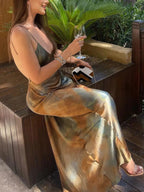 Lillian | Backless Satin Maxi Dress