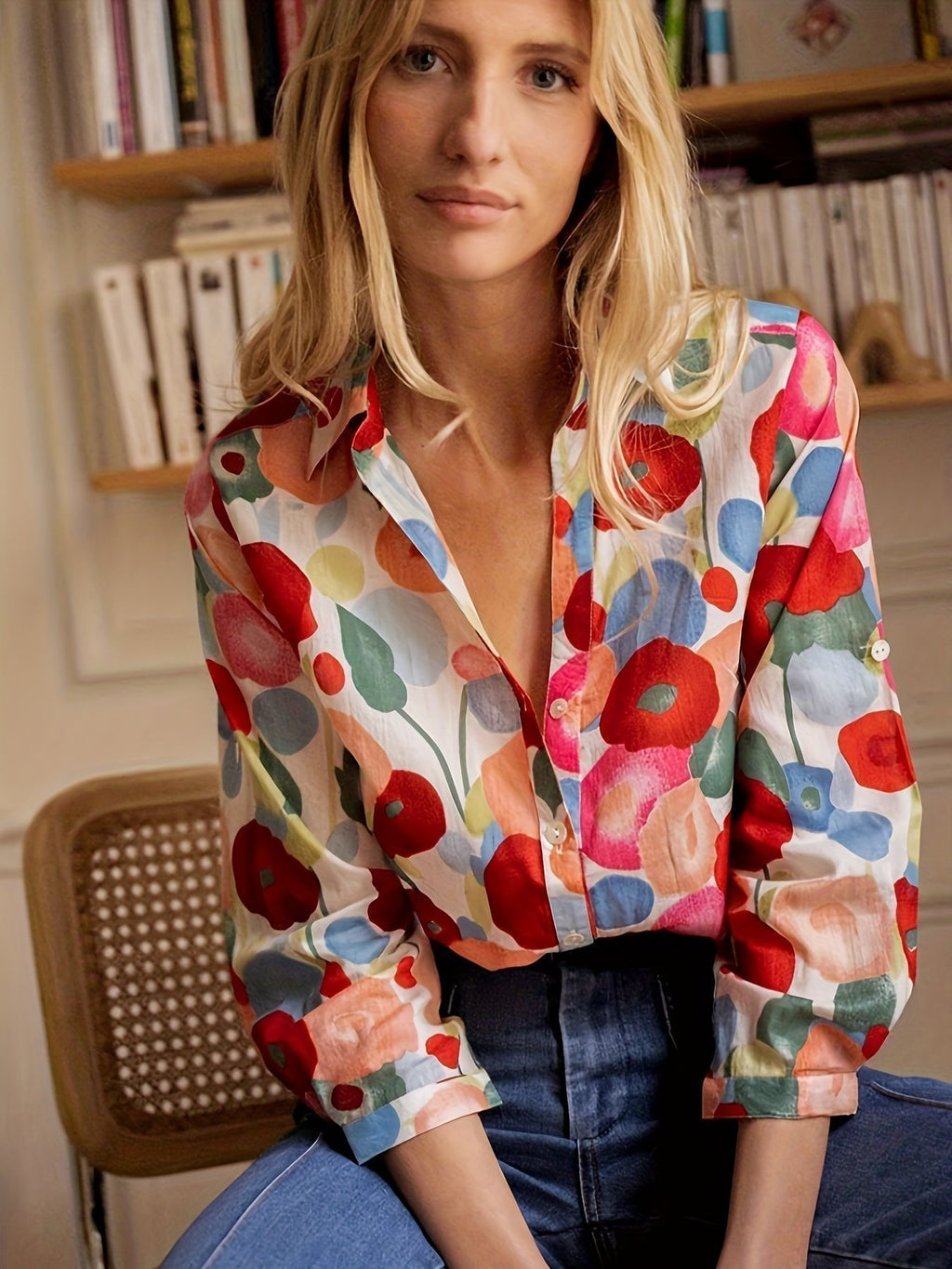Linnea | Relaxed Fit Floral Button-Down Blouse