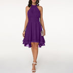 Liv | Sleeveless Halter Neck Midi Dress