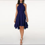 Liv | Sleeveless Halter Neck Midi Dress