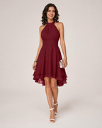 Liv | Sleeveless Halter Neck Midi Dress
