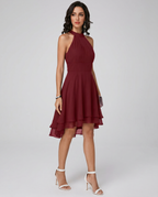 Liv | Sleeveless Halter Neck Midi Dress