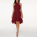 Liv | Sleeveless Halter Neck Midi Dress