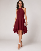 Liv | Sleeveless Halter Neck Midi Dress