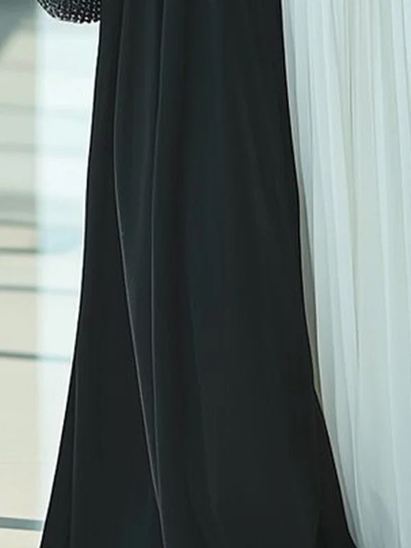 Livia | Loose Fit High Waist Pleated Mock Neck Maxi Dress