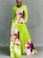 Loretta | High Waist Wide Leg Pleated Flower Print Pants