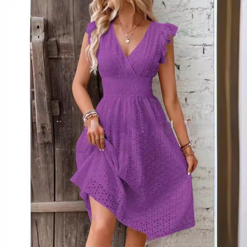 Lucia | Flared A-Line V-Neck Summer Dress