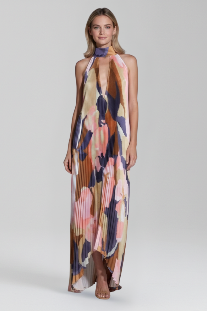 Lucia | Sleeveless Pleated Maxi Dress
