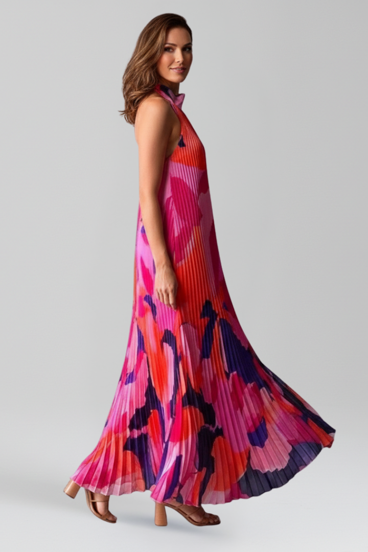 Lucia | Sleeveless Pleated Maxi Dress