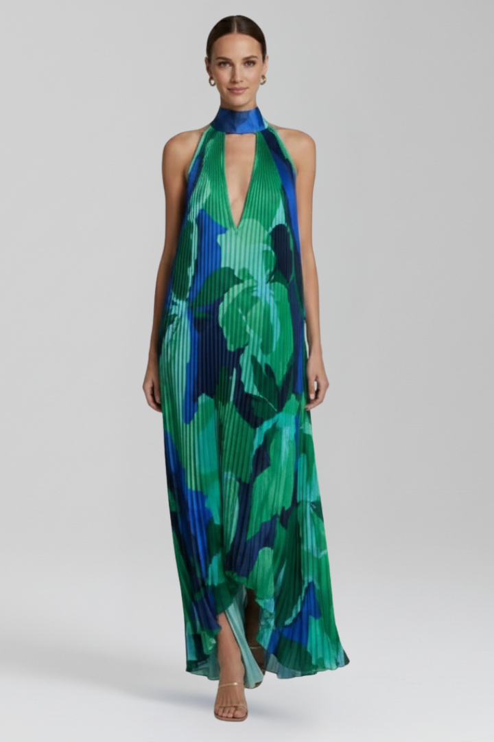 Lucia | Sleeveless Pleated Maxi Dress