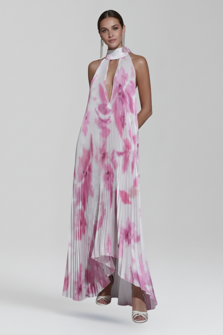 Lucia | Sleeveless Pleated Maxi Dress