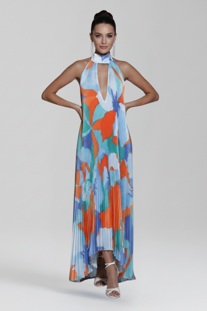 Lucia | Sleeveless Pleated Maxi Dress