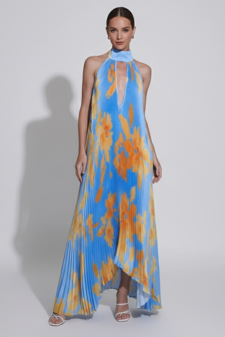 Lucia | Sleeveless Pleated Maxi Dress